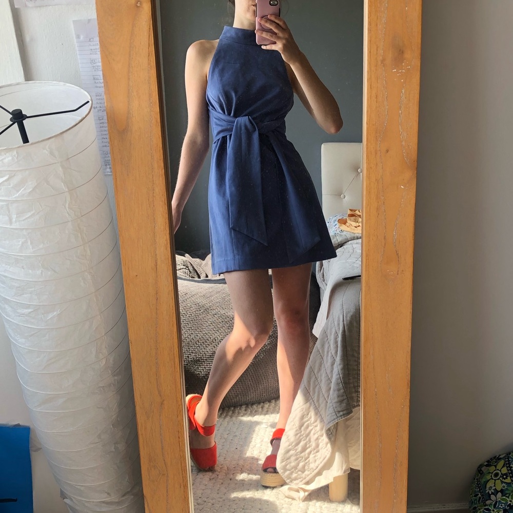 Periwinkle suede dress EUC S